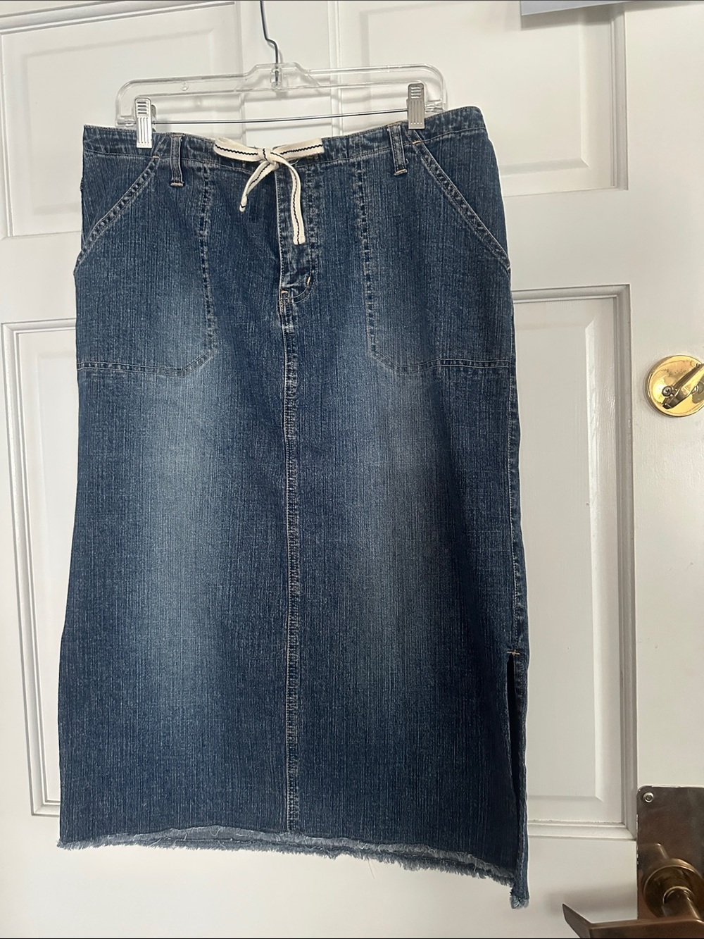 Venezia Denim Midi Skirt with Drawstring Waist